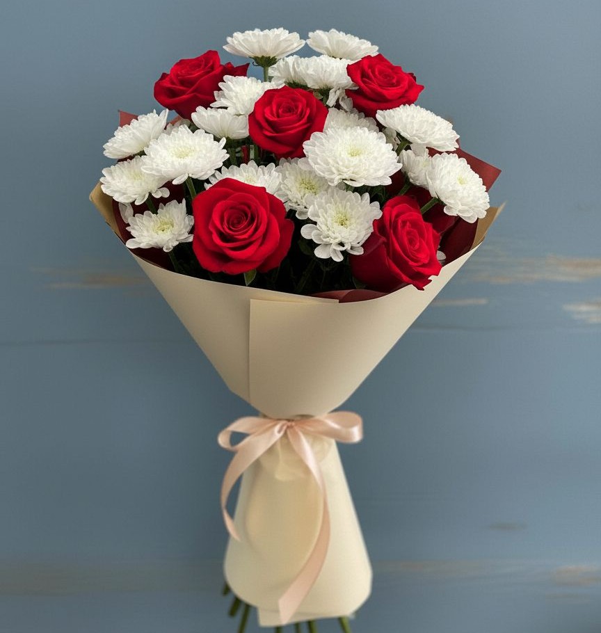 Букет цветов из: Розы и Хризантемы в Ундоры