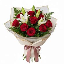 Букет цветов из:  Лилии и Розы #REPLACE_PRED# Ундоры