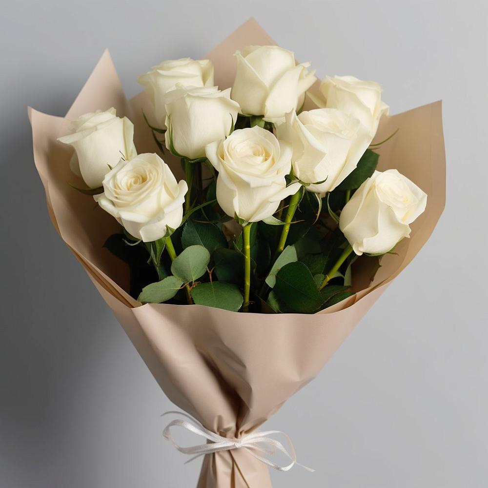 Букет 9 Белых роз Эдлесс Лав в Ундоры