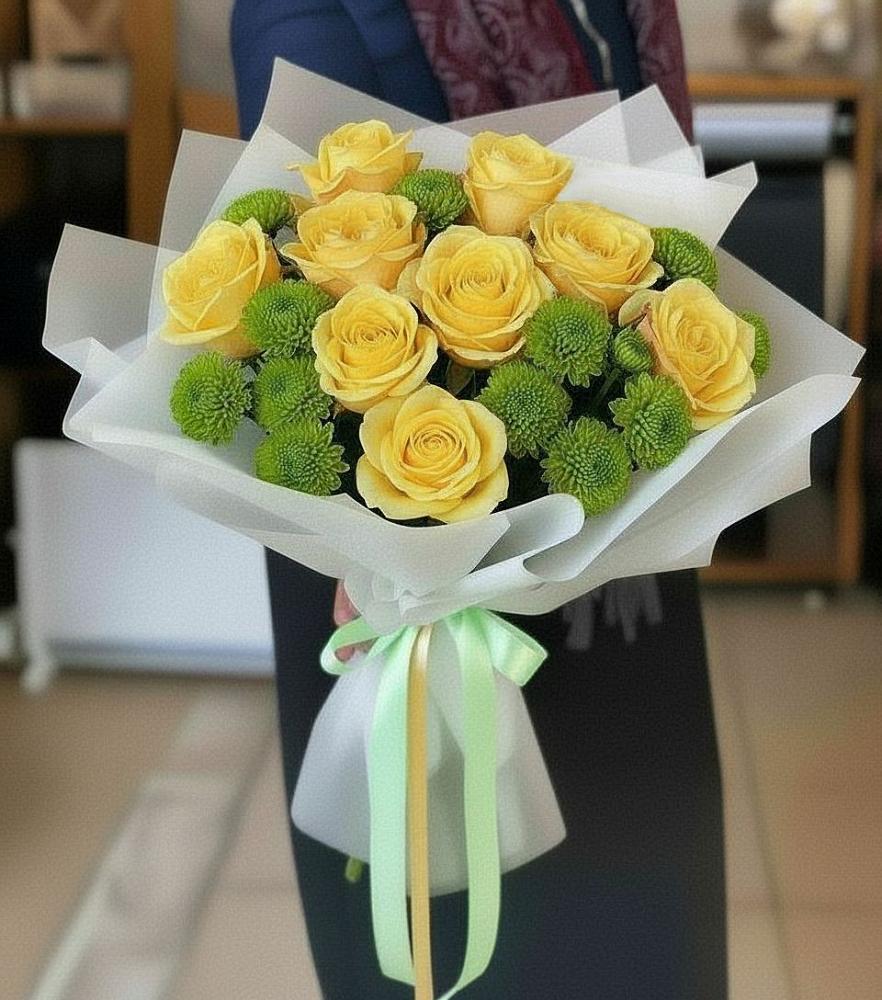 Букет цветов из: Хризантемы и Розы в Ундоры