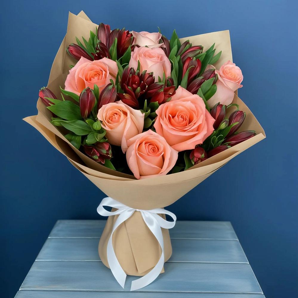 Букет цветов из: Розы и Альстромерии в Ундоры