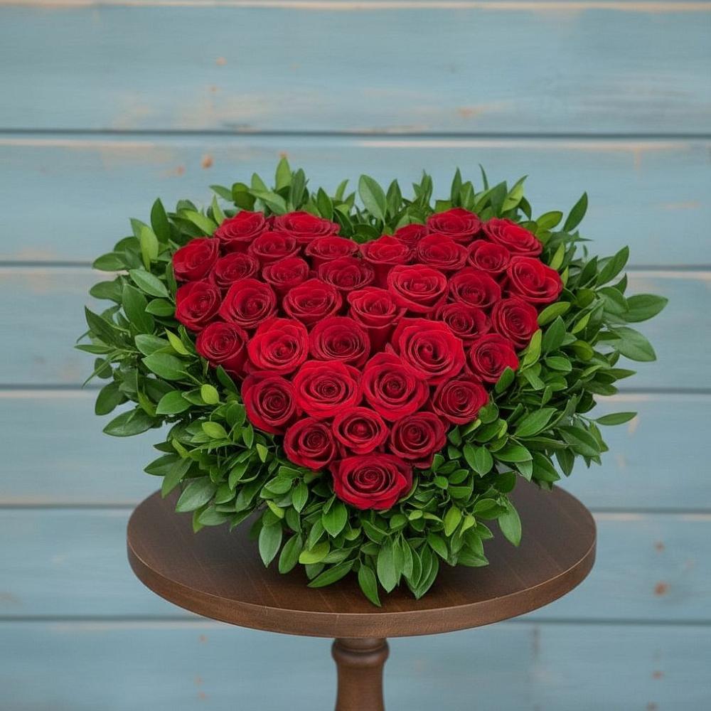 Цветочная композиция из Розы в виде сердца в Ундоры