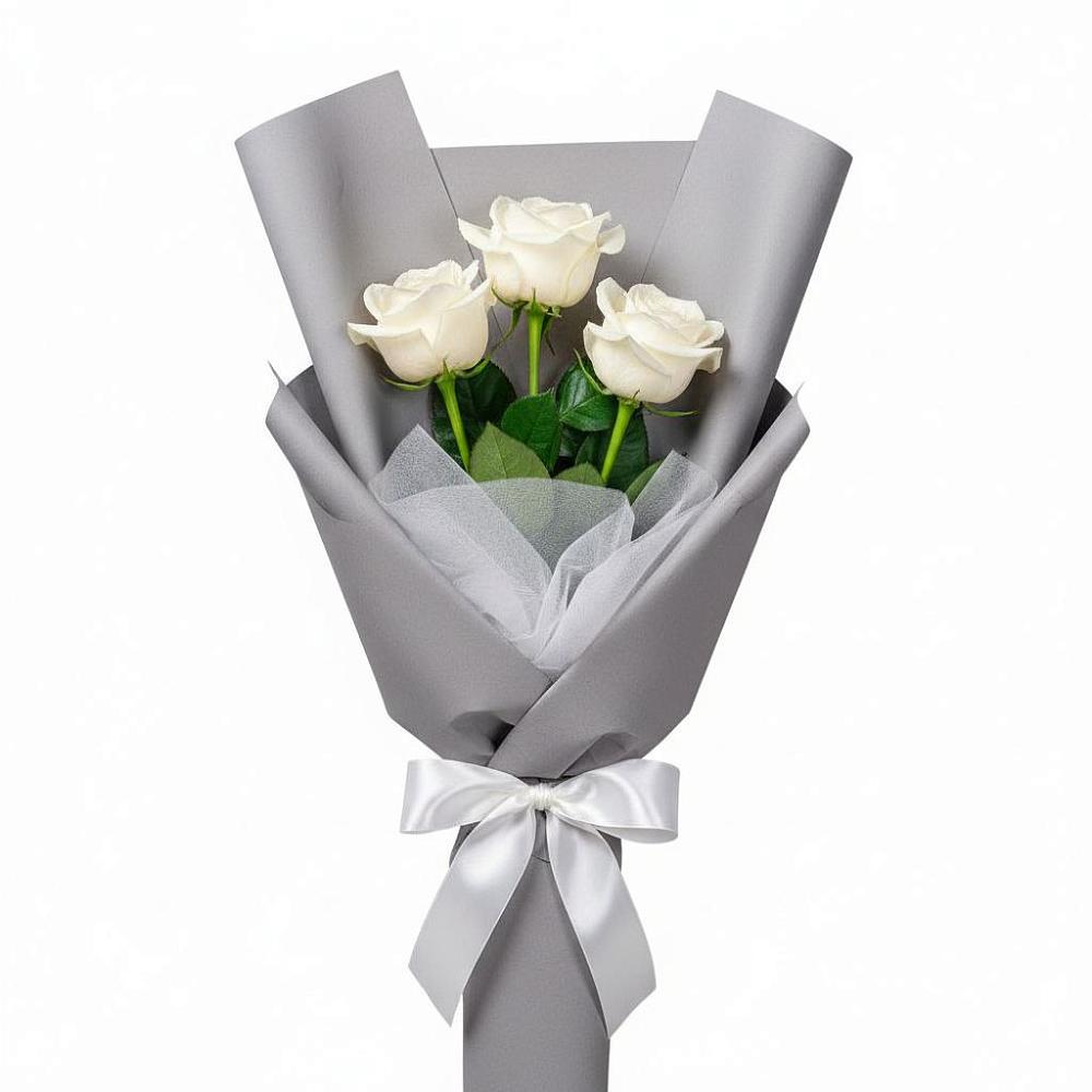 Букет 3 белые розы в Ундоры